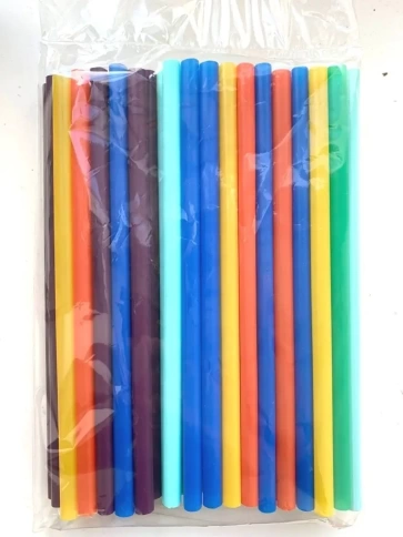 Трубочки прямые 10х240 цветные 50шт/уп. фото 3