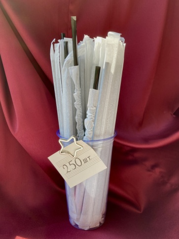 Трубочки прямые 6х240 черные в инд. упаковке 250 шт/уп. фото 1