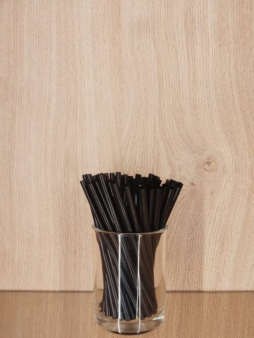 Трубочки прямые 5х125 черные 100 шт/уп. фото 4