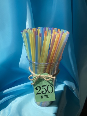 Трубочки прямые 5х210 неон 250 шт/уп. фото 1