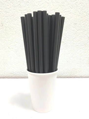 Трубочки прямые 10х240 черные 50шт/уп. фото 4