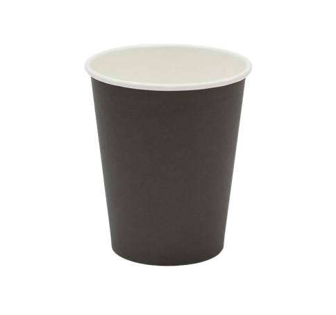 Бумажные стаканы 350 мл черный (однослойные, 50 шт) — стиль для ваших мероприятий фото 1