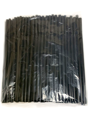 Трубочки с изгибом 8х240 черные 100шт/уп. фото 3