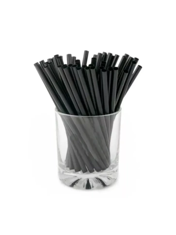 Трубочки прямые 5х140 черные 100 шт/уп. фото 6