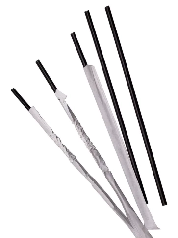 Трубочки прямые 6х240 черные в инд. упаковке 125 шт/уп. фото 3