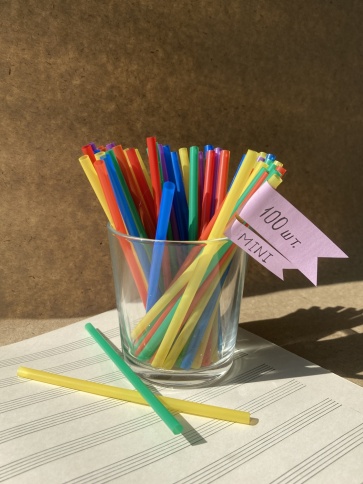 Трубочки прямые 5х125 цветные 100 шт/уп. фото 1