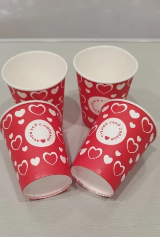 Бумажные стаканы 250 мл «Сердца» (однослойные, 50 шт) — стиль для ваших мероприятий фото 5