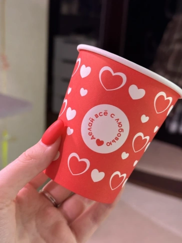 Бумажные стаканы 250 мл «Сердца» (однослойные, 50 шт) — стиль для ваших мероприятий фото 3